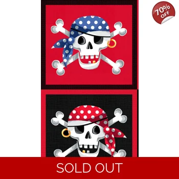 Makower - Pirates - Skull and Crossbones Panel